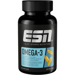 ESN Omega-3 Caps, hochdosiert, 60 Kapseln, Fischöl mit 400mg EPA & 300mg DHA, je Tagesportion 2250 mg