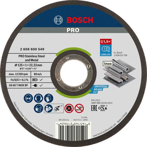 Bosch Accessories 2608600549 Trennscheibe 125 mm 1 St. INOX