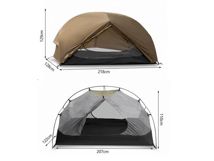 Tente de randonnée ultralégère pour 2 à 3 personnes, poteau en alliage d'aluminium, Double étanche, installation facile, tente de survie pour randonnée et Camping en plein air