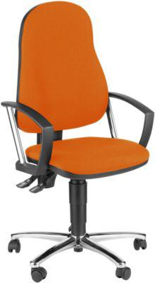 Topstar Bürostuhl POINT, Permanentmechanik, mit Armlehnen, Lendenwirbelstütze, Muldensitz, orange