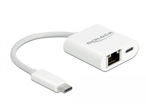 Delock USB 2.0 Adapter [2x USB 3.2 Gen 1 Stecker C (USB 3.0) - 1x USB-C Buchse (Power Delivery), Gigabit-LAN (1 Gbit/s)] 65402