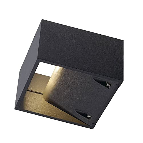 SLV Logs Wall LED Wandlamp Up-Down Anthracite Aluminium IP44 10W 420lm 3000K