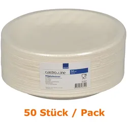 Einwegteller Abena rund flacher Teller Ø 18 cm 50 Stück 18 cm Durchmesser, weiß