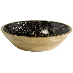 Servierschale MANGO aus Mangoholz Schwarz/Gold 4 Liter