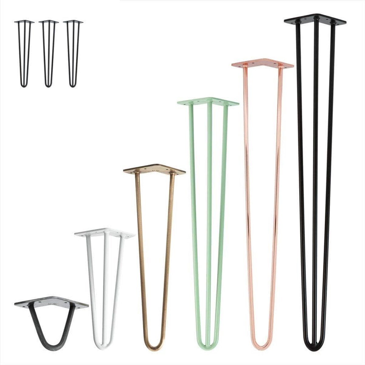 Set van tafelpoten zwart meubelonderstel 50 cm