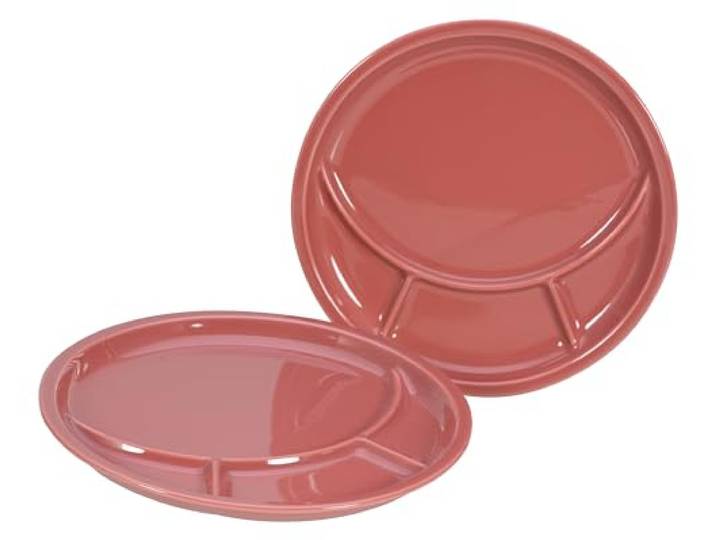 Creatable\, 22925 Série Universal Lot de 4 assiettes à fondue en porcelaine pour 4 personnes Rouge Fabriqué en Pologne