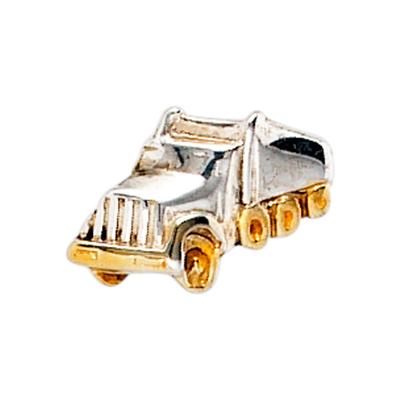 Single-Ohrstecker JOBO "Lastwagen LKW", gold (silber 925), Ohrringe, Damen, Silber 925 (Sterlingsilber), 925 Silber bicolor vergoldet