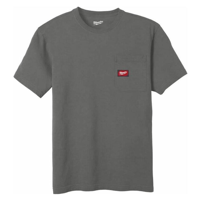 GCS Kurzärmeliges T-Shirt Mit Tasche - Hellgrau Wtssgr-Xxl (XXL) (986589)