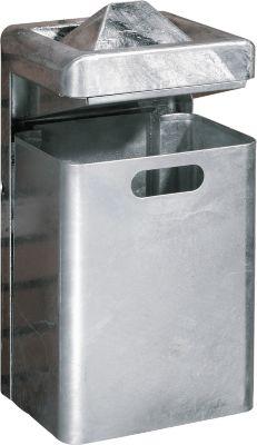 Wandascher-/Abfallkombination, 35 Liter, verzinkt