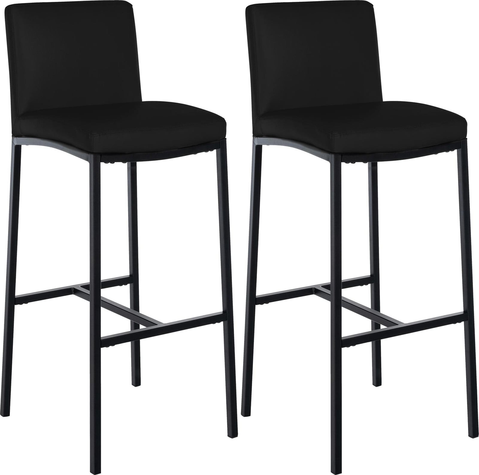 CLP Barstoel set van 2, kunstleer, zwart
