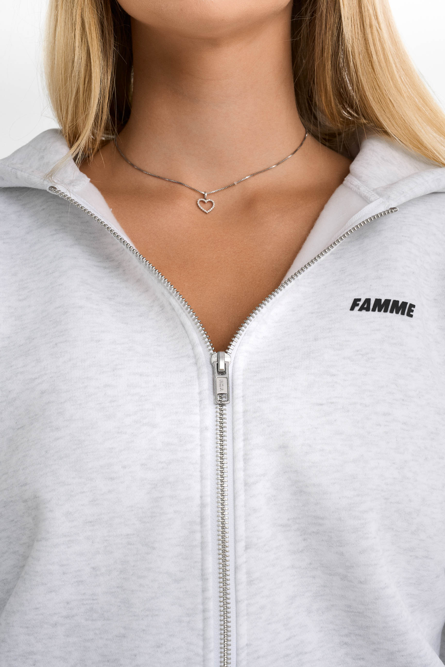 FAMME Essential Zip Hoodie Grey M