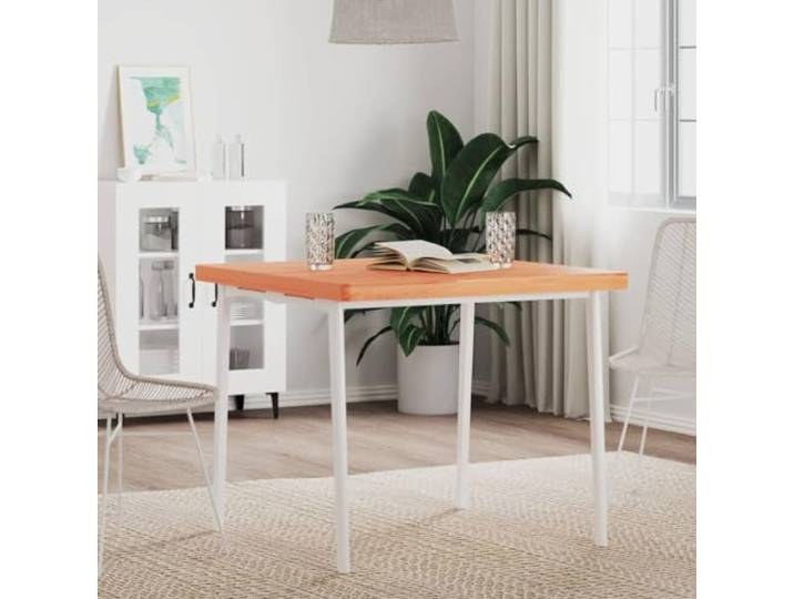 PTUGUOF Tischplatte 80x80x4 cm Massivholz Buche Quadratisch Abgerundete Ecken, Vielseitig für Esstisch, Leichte Reinigung, Einzigartige Maserung