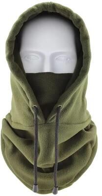 Inspired Finds Unisex Winter Fleece Balaclava Face Mask And Neck Warmer Hooded Cap black green