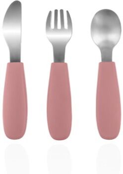 Zopa Silicone Children's Cutlery talheres para crianças 6 m+ Old Pink 3 un.. Silicone Children's Cutlery