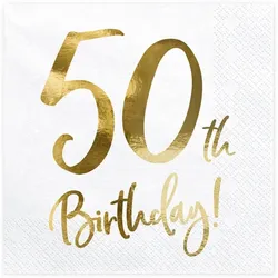 50. Geburtstag 20 Servietten gold