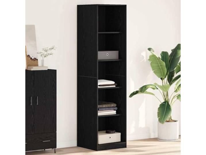 Kleiderschrank Schwarz Eichen-Optik 50 x 50 x 200 cm Holzwerkstoff,Brett-Regale aus MDF,freistehend,Stauraum für Kleidung,Zubehör,Schlafzimmer