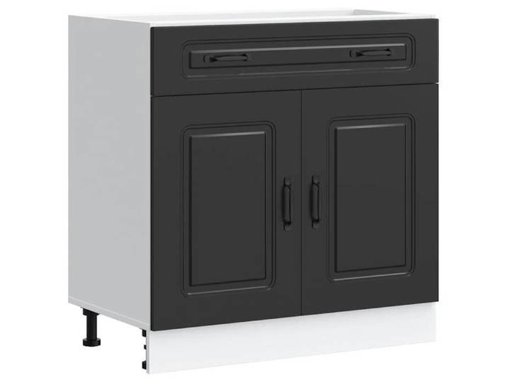 MGH Armoire de cuisine  Kalmar  avec rangement - noir bois d'ingénierie LV1463