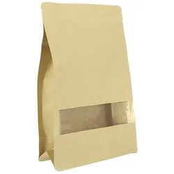 MONOUSO - Papiertüten StandUp mit Fenster und Innenfolie 16+8x26cm (50 Stück)