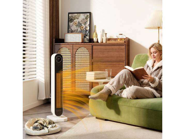 HOMCOM Chauffage Soufflant 2000W Télécommande Minuterie Blanc