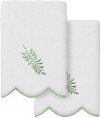 Authentic Hotel and Spa 100% Turkish Cotton FERN TOSS Scallop Embellished Towel Collection.
