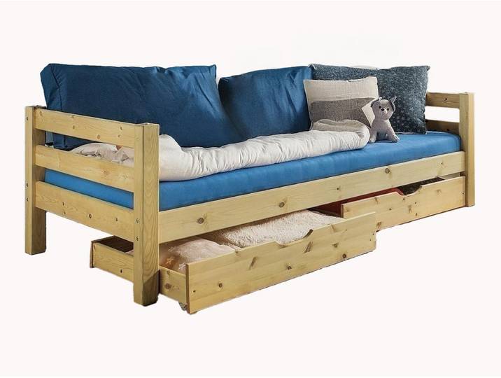 Kinderbett Kiddy - Schnäppchen 2127-03266 - Variante 03 - 90x200 cm - weiß-lasiert