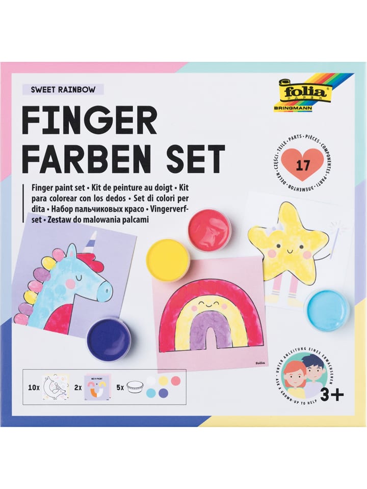 folia PAPER Fingerfarben-Zeichenset "Sweet Rainbow" - ab 3 Jahren - onesize
