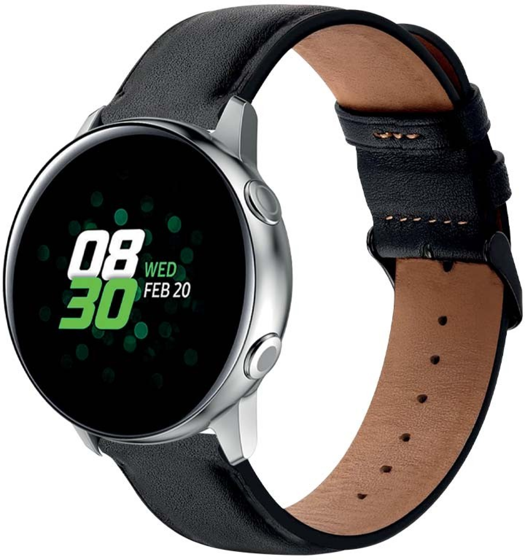 iS Bracelete Smartwatch em Pele - Preto