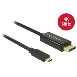 DeLOCK 85256 Videokabel-Adapter 2 m USB Typ-C DisplayPort Schwarz