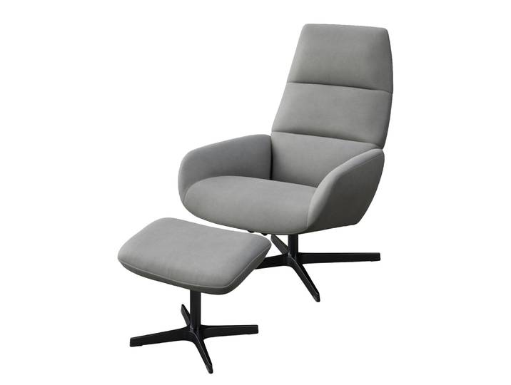 home24 Relaxfauteuil Turami groen/grijs/grijs velours 71 x 110 x 80cm