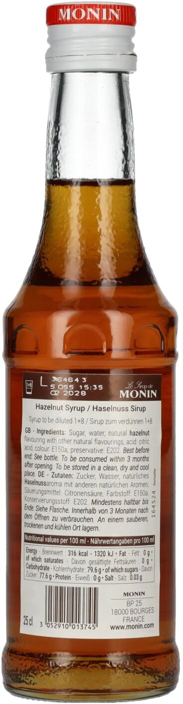 Le Sirop de Monin HASELNUSS 0,25l