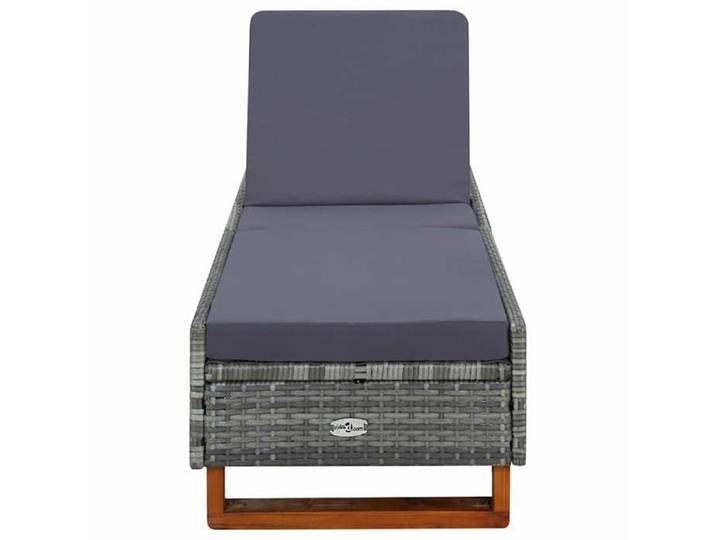 Remise Canapé-chaise de soleil - Gris - Transat - avec coussin - Résine tressée - Gris_qvg66u