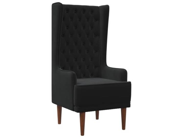 Todiikf Hochlehner Sessel Schwarz Samt Polstersessel Chesterfield Design Stilvoller Lesesessel mit hoher Rückenlehne und Knopfheftung, ideal für Wohnzimmer, Schlafzimmer oder Büro.