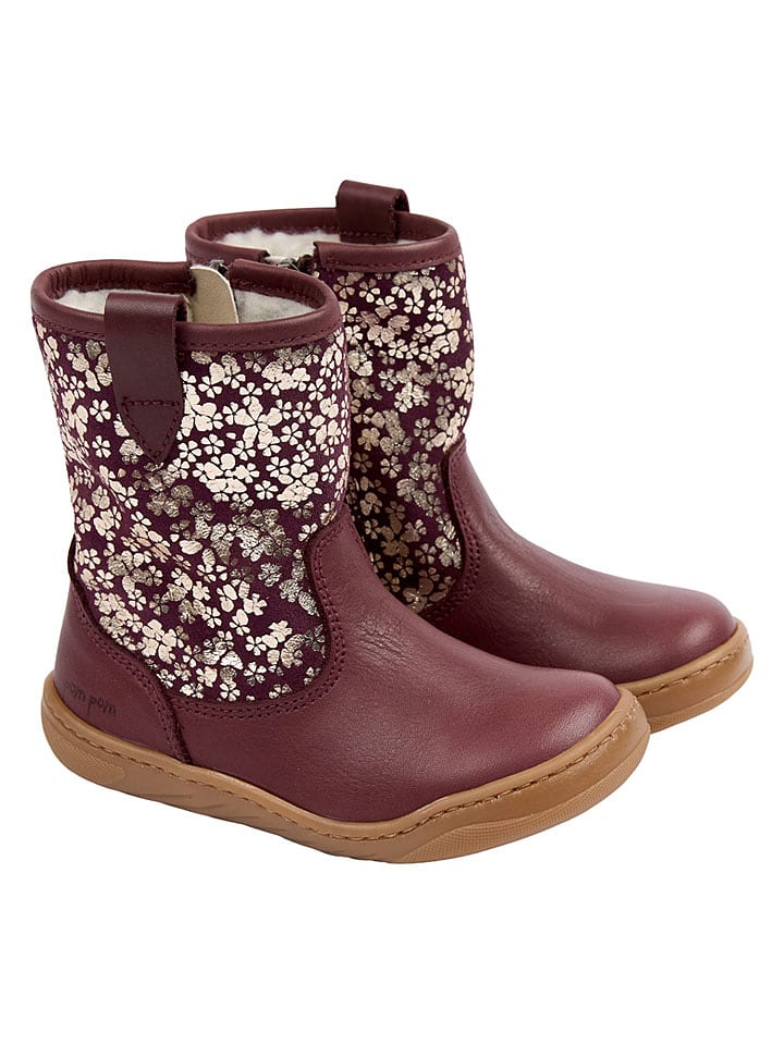 POM POM Leder-Barfußschuhe in Bordeaux - 27