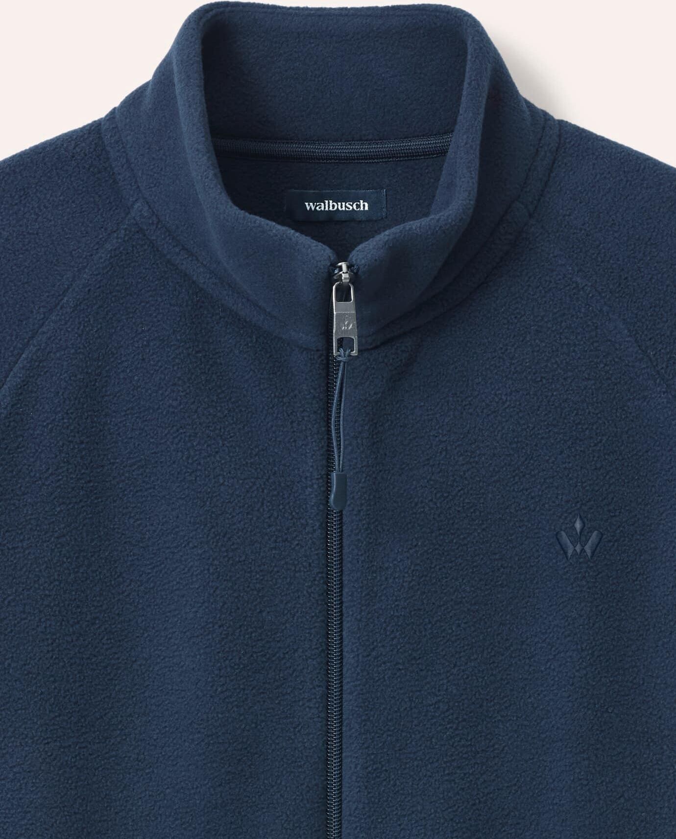 Walbusch Zippjacke aus Polarfleece, noch offen: Größenlauf, Farbe Blau, 48, wärmendes Microfleece besonders leicht Herren
