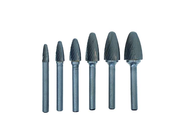 F & FX-Ensemble de forets à lime à distance en carbure de tungstène, tête de 6mm, fraisage du bois, outils de fraisage, fraise à pointe, meuleuse, convertible pour le métal, 6 pièces
