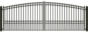ALEKO Paris Style Steel Dual Swing Driveway Gate 18' Black - 18 ft x 6 ft