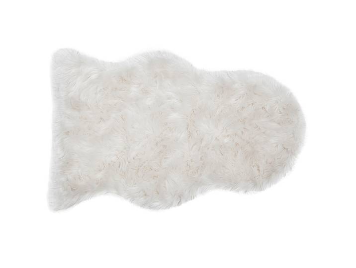 Tapis descente de lit imitation fourrure blanche 60 x 90 cm MEGEVE