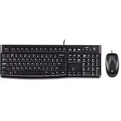 Logitech Desktop MK120 Tastatur USB QWERTZ Deutsch (DE, Kabelgebunden), Tastatur, Schwarz