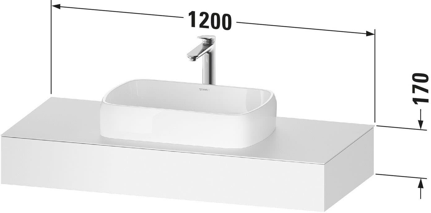 Duravit Collection One Konsolen mit Ausschnitt mittig 120 x 55 cm