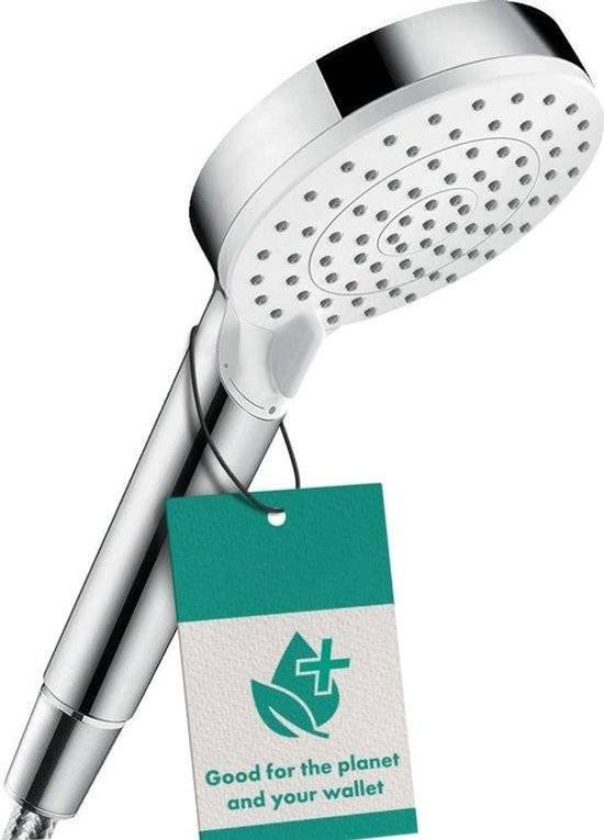 Hansgrohe Waterbesparende Handdouche met Anti-kalkfunctie, Ronde Douchekop, Wit/Zilver