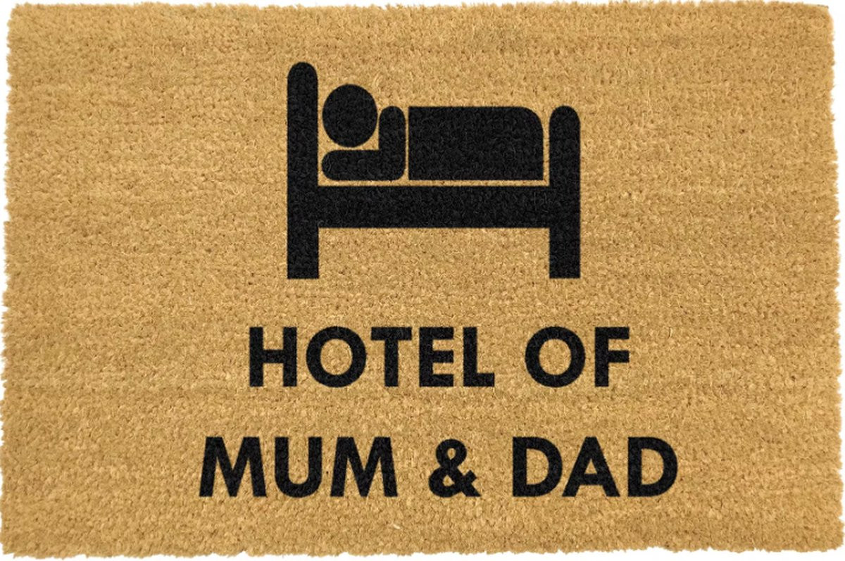 MadDeco Kokos deurmat Hotel of Mum and Dad, 60 x 40 cm