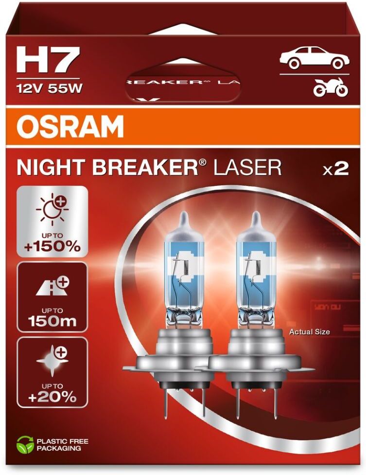 Glühlampe, Fern-/Tagfahrleuchte NIGHT BREAKER® LASER ams-OSRAM 64210NL-2HB