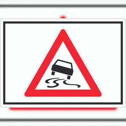 HB-Druck Aufkleber Achtung Schleuder- oder Rutschgefahr Symbol A0 (841x1189mm)