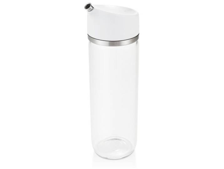 Öl- und Essigspender Oxo Grau/Weiss Edelstahl/Glas B 6 T 5 cm 0.355 l - Farbe: Weiss/grau - Öl- und Essigspender