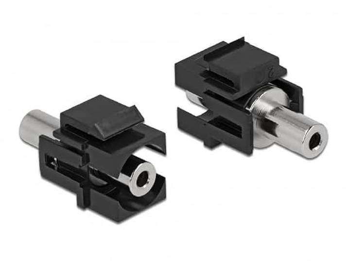 Delock Keystone module jack/jackbus 3,5 mm 3-pins zwart