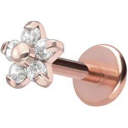 Titan Labret mit Push Fit BLUME MIT 5 KRISTALLEN