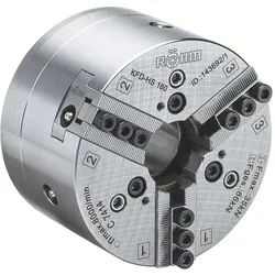 Röhm Kraftspannfutter KFD-HS 160, 3-Backen, Spitzverzahnung 90°, Zylindrische Zentrieraufnahme - 143692