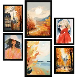 POSTER Set Mit 6 Nobel In Damenplakat A3 & A4 Schwarzer Rahmen