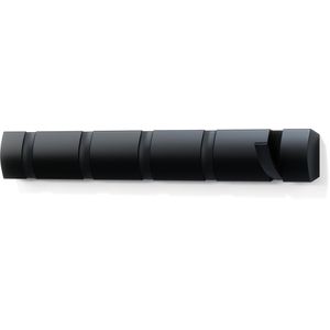 Umbra Garderobenleiste Flip 5, 318850-040, schwarz, aus Holz, 51cm breit, mit 5 klappbaren Haken