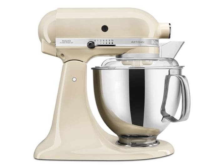 KitchenAid Küchenmaschine - Artisan - Kippbarem Food Processor - Teigknetmaschine mit 5 Zubehör - 2 Schüsseln aus Edelstahl - 4.8 L - Crème